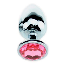 Generique Plug Bijou Strass Rose - SMALL 6.5 x 2.7cm